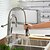 abordables Robinets de Cuisine-Robinet de Cuisine - 1 trou Chrome Pull-out / Pull-down Montage contemporain Kitchen Taps / Mitigeur un trou