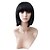 זול פיאות סינטטיות אופנתיות-Capless Short Black Wavy High Quality Synthetic Japanese Kanekalon Wigs
