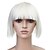 זול פאות סינתטיות-Capless Short White Straight High Quality Synthetic Japanese Kanekalon Wigs