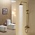 billiga Duschkranar-Duschsystem Uppsättning - Regn Antik Antik mässing Duschsystem Keramisk Ventil Bath Shower Mixer Taps / Mässing / #