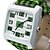 billige Quartz-ure-Ternet PU Rem Quartz Armbåndsur(Grøn)