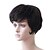 billige Parykker uten lokker med menneskehår-Capless Kort Svart Klassisk Wavy 100% Human Hair Parykker
