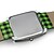 cheap Quartz Watches-Unisex Green Lattice Style PU Band Quartz Analog Wrist Watch Cool Watches Unique Watches