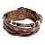 cheap Bracelets-Beads Crystal Rivet Leather Bracelet