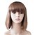 זול פיאות סינטטיות אופנתיות-Capless Medium Brown Straight High Quality Synthetic Japanese Kanekalon Wigs