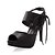 זול נעלי נשים-נשיםדמוי עור-פלטפורמה-שחור שנהב-שמלה-עקב סטילטו פלטפורמה