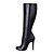 abordables Chaussures Femme-DAYA - Bottes Genou Talon Aiguille Simili Cuir