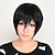 billige Halloween parykker-Durarara Izaya Orihara Herre 12 inch Varmeresistent Fiber Sort Anime Cosplay Parykker