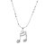 cheap Necklaces-Rhinestone Note Shaped Necklace