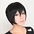 billige Halloween parykker-Durarara Izaya Orihara Herre 12 inch Varmeresistent Fiber Sort Anime Cosplay Parykker