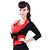 baratos Roupa-Modal mulheres Yoga manga comprida Tiered Sash terno preto (Tops + calça + coletes vermelhos)