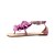 cheap Women&#039;s Sandals-Women&#039;s Shoes Leatherette Flat Heel Sandals With Beaded Ankle Strap &amp; Satin Flower More Colors Available