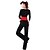 baratos Roupa-Modal mulheres Yoga manga comprida Tiered Sash terno preto (Tops + calça + coletes vermelhos)
