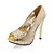 baratos Sapatos de mulher-Wedding Shoes - Saltos - Saltos / Peep Toe - Preto / Prateado / Dourado - Feminino - Casamento