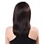 billige Åben paryk af menneskehår-Capless Long Brown Straight 100% Human Hair Side Bang Parykker