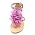 cheap Women&#039;s Sandals-Women&#039;s Shoes Leatherette Flat Heel Sandals With Beaded Ankle Strap &amp; Satin Flower More Colors Available