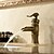 billige Armaturer til badeværelset-Håndvasken vandhane - Vandfald Antik Messing Centersat Et Hul / Enkelt håndtag Et HulBath Taps