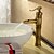 Недорогие классический-Ванная раковина кран - Водопад Старая латунь Чаша Одно отверстие / Одной ручкой одно отверстиеBath Taps