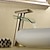 levne Klasické-Vodopád koupelnové umyvadlové baterie se skleněnou výlevkou, mosaz moderní styl s jednou rukojetí, jedním otvorem, niklový kartáčovaný povrch s přepínačem studené a teplé vody