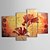 Χαμηλού Κόστους Πίνακες με Λουλούδια/Φυτά-Ζωγραφισμένα στο χέρι Άνθινο/Βοτανικό οποιοδήποτε σχήμα Καμβάς Hang-ζωγραφισμένα ελαιογραφία Αρχική Διακόσμηση Τετράπτυχα