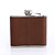 cheap Customized Drinkware-Personalized Gift Brown 5oz PU Leather Flask