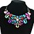 abordables Collares-Mujer Diamante sintético Collares Declaración Collares Babero Corte esmeralda Arco iris damas Colorido Moda Color Resina Brillante Diamante Sintético Gargantillas Joyas Para Boda Fiesta Diario