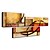 billige Oliemalerier-Hang-Painted Oliemaleri Hånd malede - Abstrakt Klassisk Omfatter indre ramme / Tre Paneler / Stretched Canvas