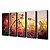 cheap Abstract Paintings-Hand-Painted Abstract Five Panels Canvas Oil Painting For Home Decoration