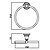 abordables Accesorios de Baño-Chrome Finish Wall Mounted Estilo Contemporáneo Círculo de latón Forma toalla anillo