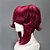 billiga Halloween Wigs-Svart Butler Merlin Cosplay-peruker Dam 16 tum Värmebeständigt Fiber Röd Animé