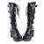 abordables Zapatos Lolita-Mujer Zapatos Botas Gosurori Lolita Punk Punk &amp; Gótico Tacón alto Un Color 8 cm Negro Cuero Sintético / Cuero de Poliuretano Cuero de Poliuretano Traje de Halloween