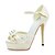 cheap Wedding Shoes-Satin / Stretch Satin Spring / Summer Stiletto Heel Imitation Pearl Red / Champagne / Ivory / Wedding