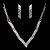abordables Parures de Bijoux-magnifiques strass tchèque en alliage chromé de noces bijoux nuptiales ensemble, y compris le collier et boucles d&#039;oreilles