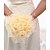 billige Bryllupsblomster-Pretty Hand-bundet Satin Rose Wedding Bridal Bouquet Med Faux Pearl (Flere farger)