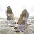 baratos Sapatos de Salto Alto de mulher-Casamento Verão Inverno Pedrarias Salto Agulha Cetim Cetim com Stretch Prata Preto Branco