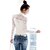 billige Topper til kvinner-Kvinners Ruff Collar Shirt med Lace Sleeve