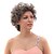 cheap Synthetic Trendy Wigs-lace front grey short curly mixed hair wigs with twenty percent human hair