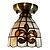 cheap Ceiling Lights-40W Artistic Flush Mount Light with Tiffany Glass Shade