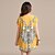 olcso Női ruhák-női ség molett vintage print ruha (mellszobor :110-128 cm, hossz: 76cm)