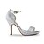 cheap Women&#039;s Heels-Wedding Summer Stiletto Heel Satin Stretch Satin Silver Black White