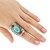 billiga Ringar-kvinnors turkos geometrisk båge silverring