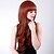 Недорогие Парики из искусственных волос-Высококачественный монолитный парик из длинных вьющихся рыжих синтетических волос с прямой челкой