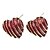 cheap Earrings-OLL Retro Stripe Heart Earrings