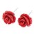 cheap Earrings-Women&#039;s Stud Earrings Roses Flower Ladies Stainless Steel Earrings Jewelry White / Yellow / Red For Daily