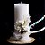abordables Bougies de mariage-bougie colorée avec bowknot corail cérémonie de mariage de mariage belle