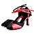 Недорогие Обувь для бальных и современных танцев-Жен. Обувь для модерна / Бальные танцы С пряжкой На каблуках Пряжки Каблуки на заказ Персонализируемая Танцевальная обувь Черный / Красный / EU37