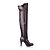 billige Kvindesko-Chic Leatherette Stiletto Heel over knæet støvler med lynlås part / aften sko (flere farver)