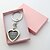 abordables Porte-clés invités-Personalized Heart Shaped Cadre photo Key Ring (Set of 6)