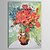 levne Květinové či botanické obrazy-Hang-malované olejomalba Ručně malované - Slavné Současný styl Obsahovat vnitřní rám / Reprodukce plátna