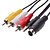 abordables Cables-4 pines usb para 3rca/dc3.5mm audio m / m de cable (1,8 m)